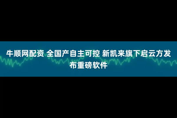 牛顺网配资 全国产自主可控 新凯来旗下启云方发布重磅软件